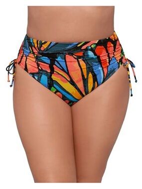 NWT S3 Swim Smoothing Cinch Adjustable Side Tie High Waist Bottom, Medium